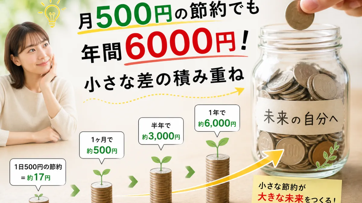 月500円の節約でも年間6000円！小さな差の積み重ね